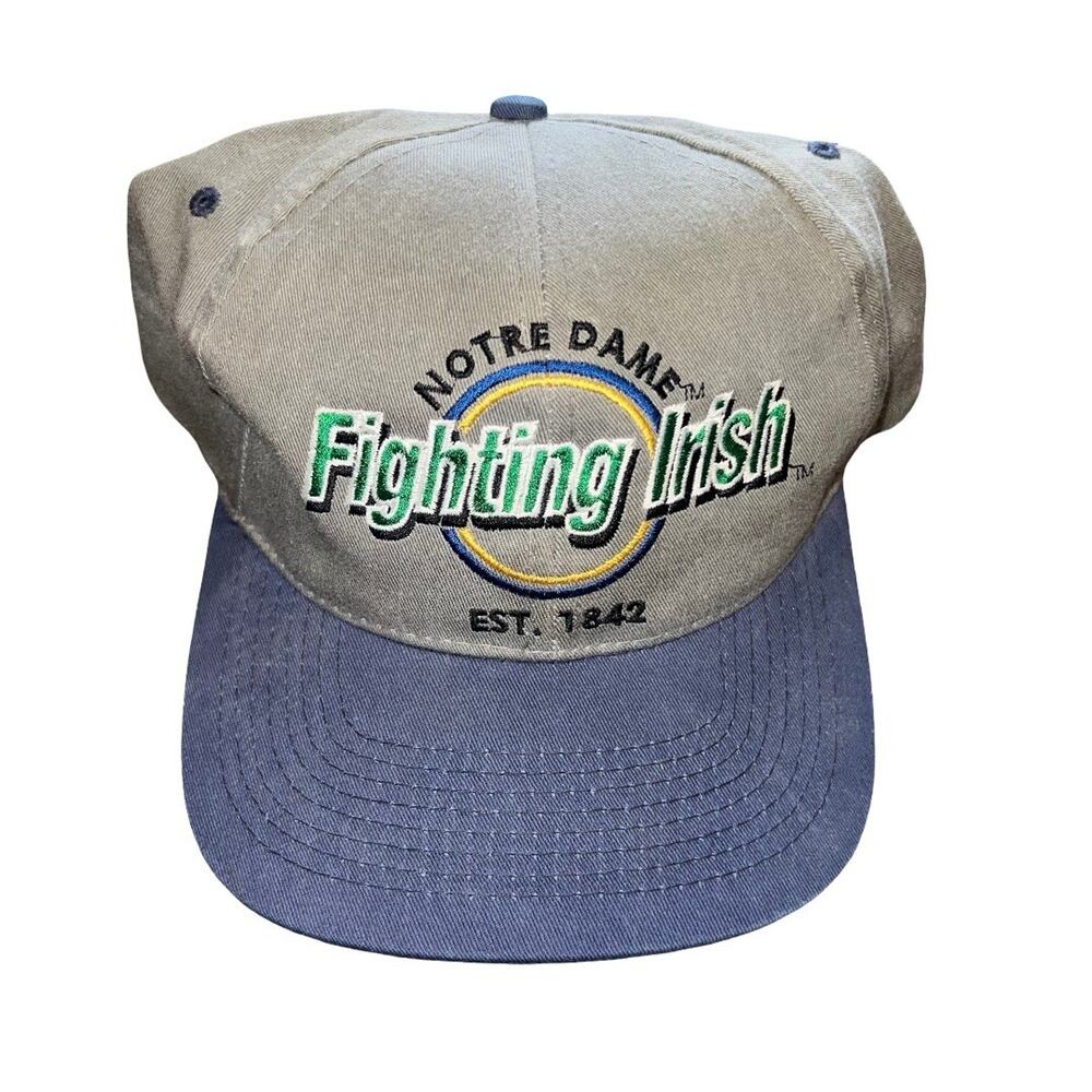Vintage Notre Dame Fighting Irish StrapBack Hat Cap Embroidered 90s NCAA